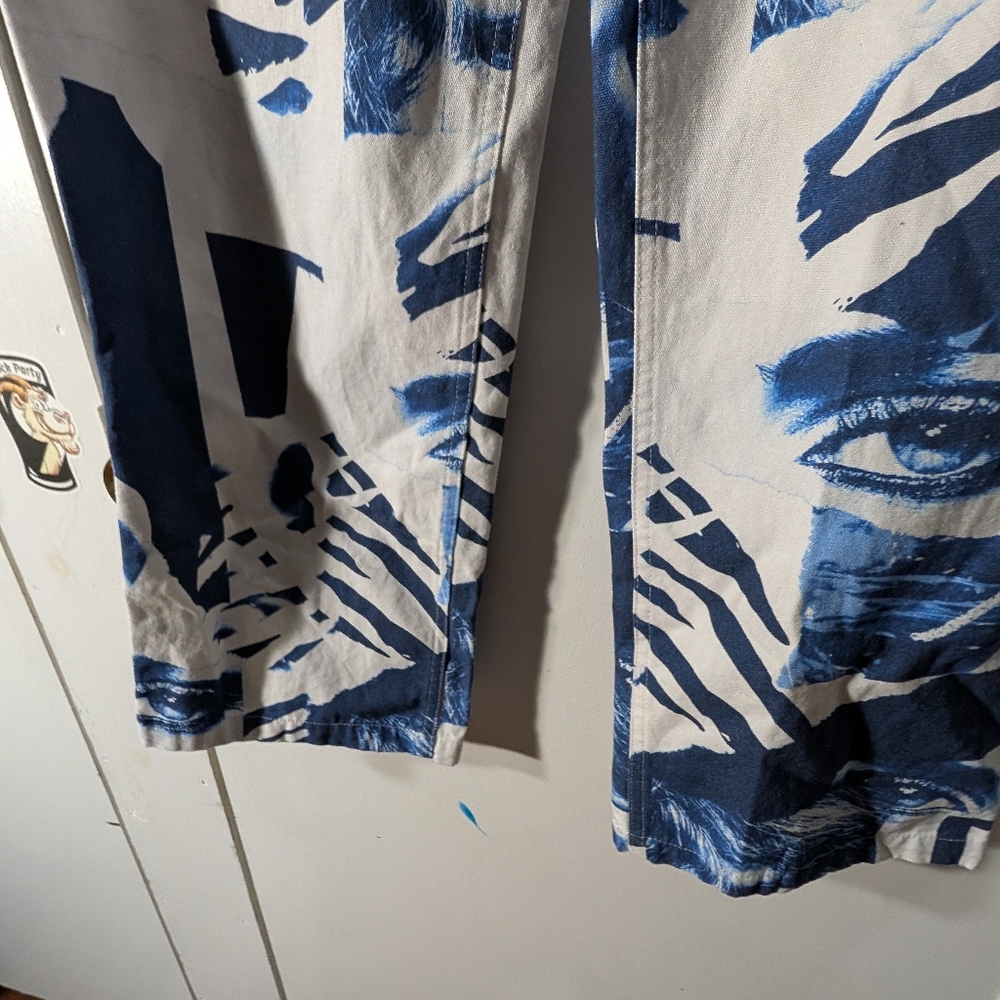 The Kript Vanity Denim Graphic Face Print Pants Size S - Picture 4 of 7
